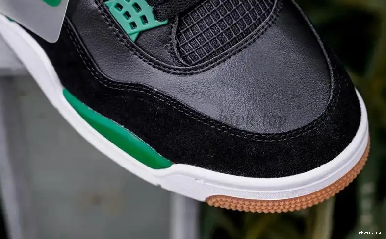 RETAIL GOD TO PK Black Jordan 4 Green SHIP SB MATERIALS READY Retro 0511
